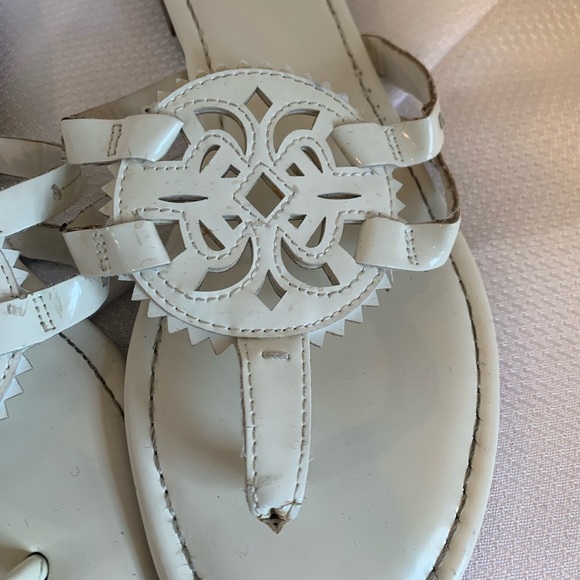 Sam Edelman Circus Thong Sandals Flip Flops Off White Patent Leather Women’s 8W - Picture 3 of 8
